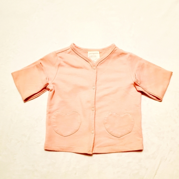 4/$25 SALE 🛍️ First Impressions Pink Heart Pocket Cardigan 6-9M - Picture 3 of 7